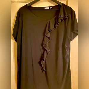 Cato Black Ruffle Blouse